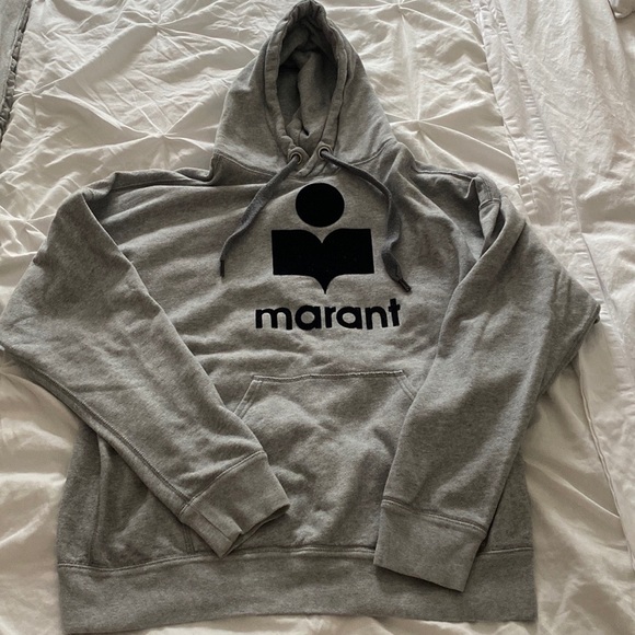 Isabel Marant Tops - Isabel Marant Etoile Mansel Grey and black Hoodie Sweatshirt